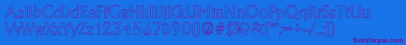 AdelonoutlineRegular Font – Purple Fonts on Blue Background