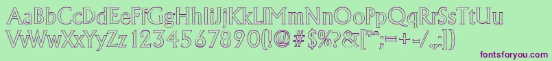 AdelonoutlineRegular Font – Purple Fonts on Green Background