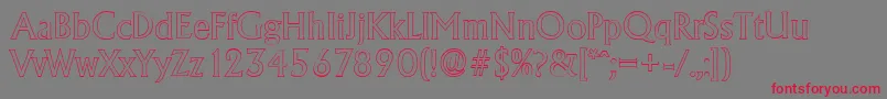 フォントAdelonoutlineRegular – 赤い文字の灰色の背景