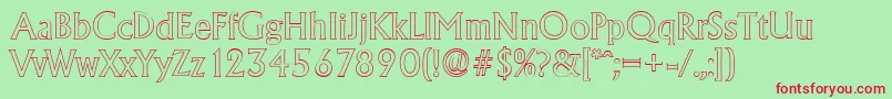 AdelonoutlineRegular Font – Red Fonts on Green Background