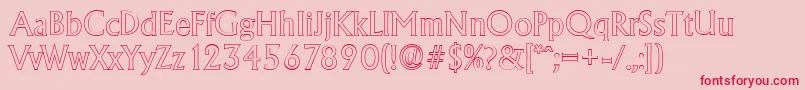 AdelonoutlineRegular Font – Red Fonts on Pink Background