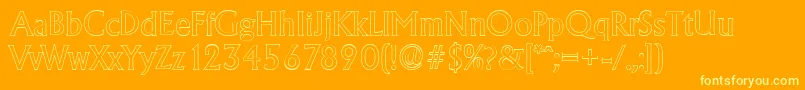 AdelonoutlineRegular Font – Yellow Fonts on Orange Background