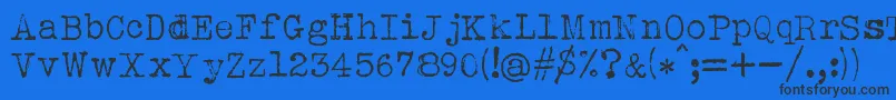 AlbertsthalTypewriter Font – Black Fonts on Blue Background