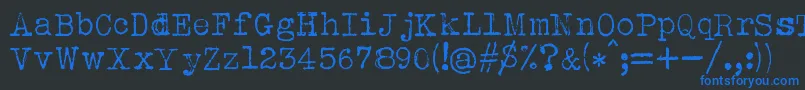 フォントAlbertsthalTypewriter – 黒い背景に青い文字