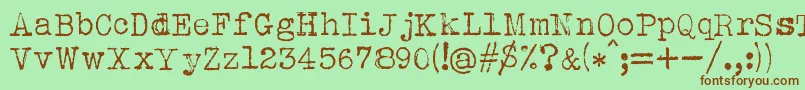 fuente AlbertsthalTypewriter – Fuentes Marrones Sobre Fondo Verde