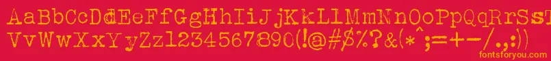 AlbertsthalTypewriter Font – Orange Fonts on Red Background