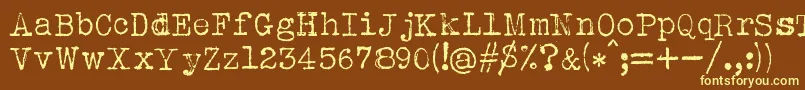 Fonte AlbertsthalTypewriter – fontes amarelas em um fundo marrom