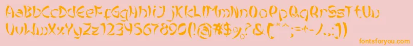 TribalChineseVersion Font – Orange Fonts on Pink Background