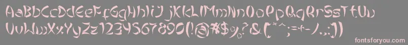 TribalChineseVersion-Schriftart – Rosa Schriften auf grauem Hintergrund