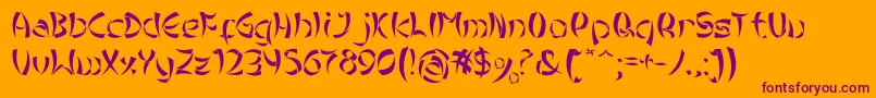TribalChineseVersion Font – Purple Fonts on Orange Background