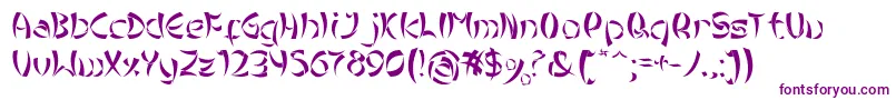 TribalChineseVersion-Schriftart – Violette Schriften auf weißem Hintergrund