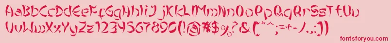 TribalChineseVersion Font – Red Fonts on Pink Background