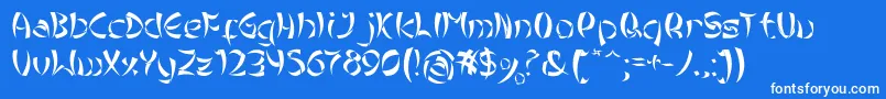 フォントTribalChineseVersion – 青い背景に白い文字