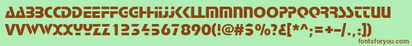 StopRegularDb Font – Brown Fonts on Green Background