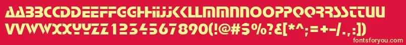 StopRegularDb Font – Yellow Fonts on Red Background