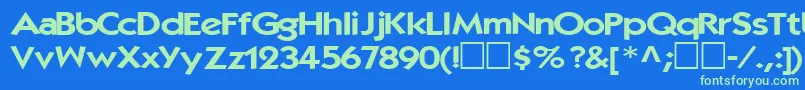 Elegance104RegularTtext Font – Green Fonts on Blue Background