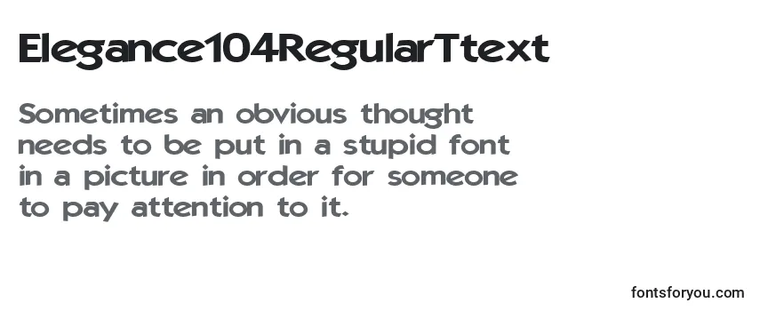 Przegląd czcionki Elegance104RegularTtext