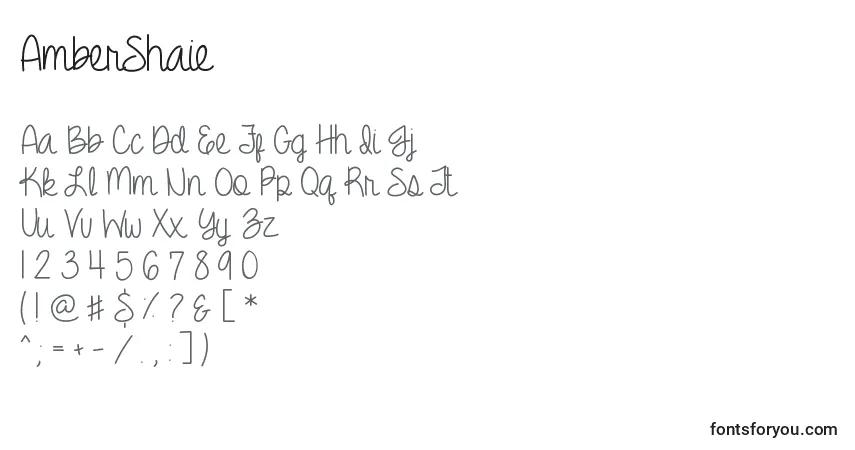 Fuente AmberShaie - alfabeto, números, caracteres especiales