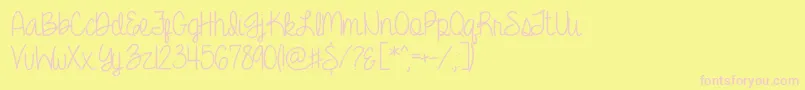 AmberShaie Font – Pink Fonts on Yellow Background