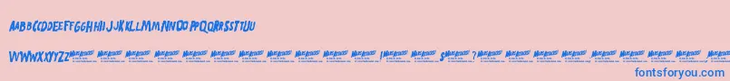 MarsAttacks-Schriftart – Blaue Schriften auf rosa Hintergrund