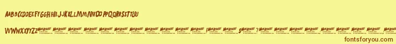 MarsAttacks Font – Brown Fonts on Yellow Background