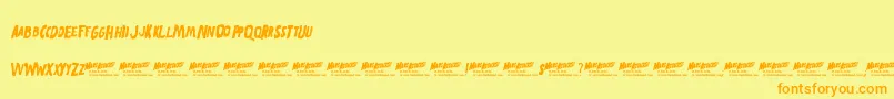 MarsAttacks Font – Orange Fonts on Yellow Background