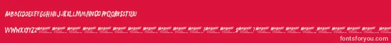 Fonte MarsAttacks – fontes rosa em um fundo vermelho