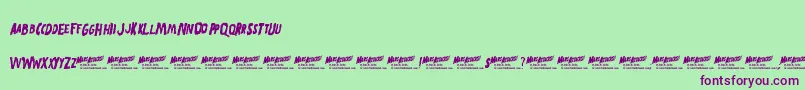 MarsAttacks Font – Purple Fonts on Green Background