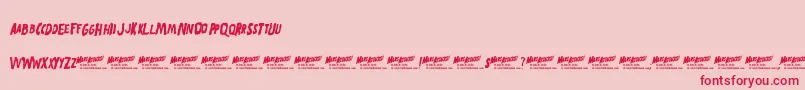フォントMarsAttacks – ピンクの背景に赤い文字