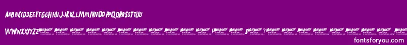 MarsAttacks-Schriftart – Weiße Schriften auf violettem Hintergrund