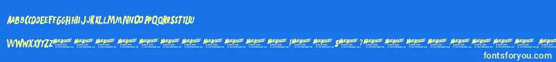 MarsAttacks-Schriftart – Gelbe Schriften auf blauem Hintergrund