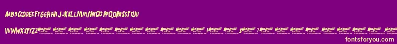 フォントMarsAttacks – 紫の背景に黄色のフォント