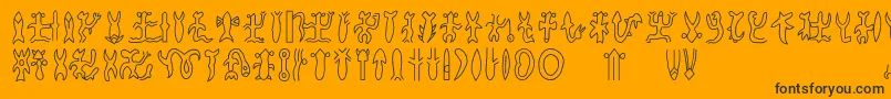 Rongorongob Font – Black Fonts on Orange Background