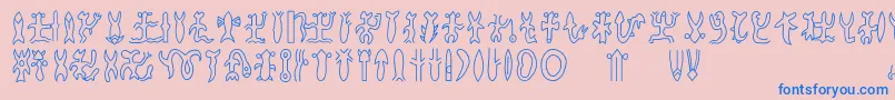 フォントRongorongob – ピンクの背景に青い文字