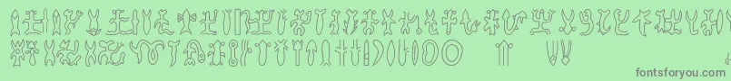 フォントRongorongob – 緑の背景に灰色の文字