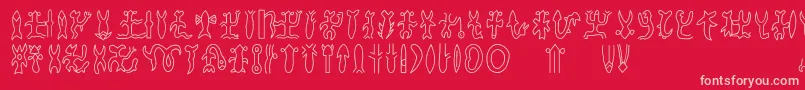 Rongorongob Font – Pink Fonts on Red Background