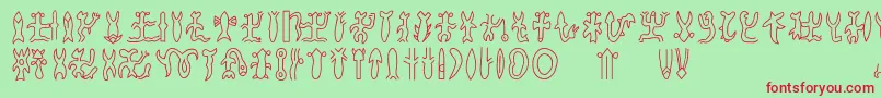 Rongorongob Font – Red Fonts on Green Background