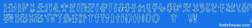 Rongorongob Font – White Fonts on Blue Background