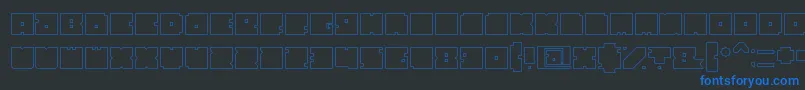 BlockHollow-fontti – siniset fontit mustalla taustalla