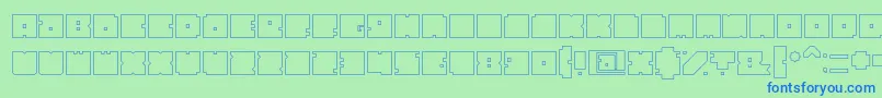 BlockHollow Font – Blue Fonts on Green Background
