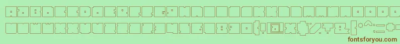 フォントBlockHollow – 緑の背景に茶色のフォント