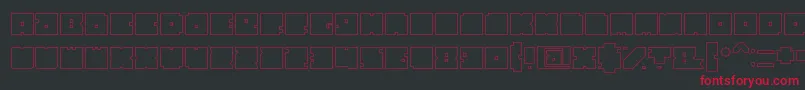 Czcionka BlockHollow – czerwone czcionki na czarnym tle