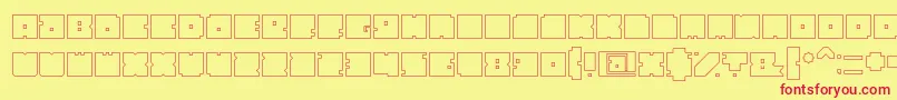 フォントBlockHollow – 赤い文字の黄色い背景