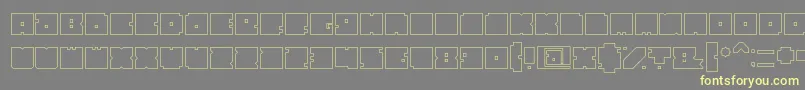 フォントBlockHollow – 黄色のフォント、灰色の背景