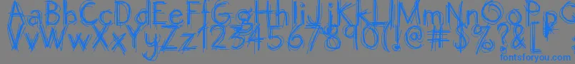 フォントOctemberscript – 灰色の背景に青い文字