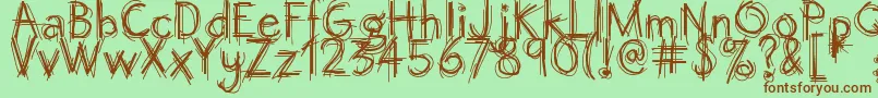 Police Octemberscript – polices brunes sur fond vert