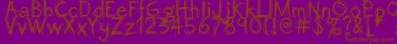 Fonte Octemberscript – fontes marrons em um fundo roxo