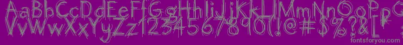 Octemberscript-Schriftart – Graue Schriften auf violettem Hintergrund