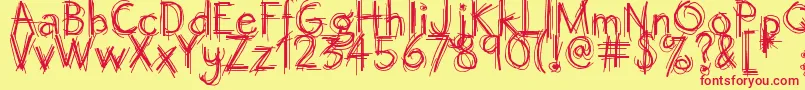 Octemberscript Font – Red Fonts on Yellow Background