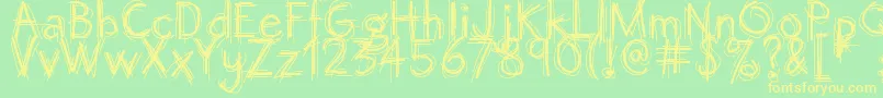 fuente Octemberscript – Fuentes Amarillas Sobre Fondo Verde